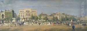 Panorama of Le Boulevard du Temple and its several theatres, c.1860 by Adolphe Martial Potemont