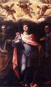St Domitilla with Sts Nereus and Achilleus c. 1598-99 by Cristoforo Pomarancio (Roncalli)