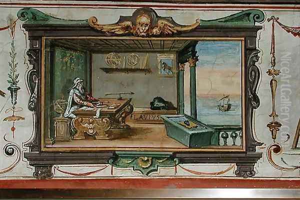 Flavio Gioia of Amalfi, inventor of the compass, Stanza della Mattematica, 1587-1609 - view 1