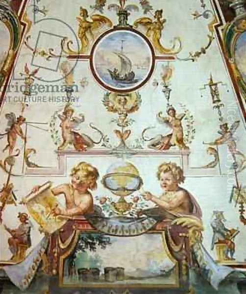 Ceiling panel from the Stanzino delle Matematiche 4 - view 1