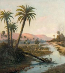 L'arrivee De Chameliers Dans L'oasis