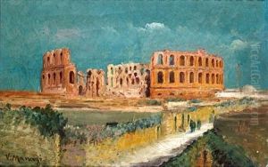 Promeneurs Aux Abords Des Ruines