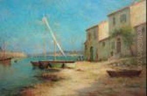 Bord De Cote Avec Voiliers by Vincent Manago