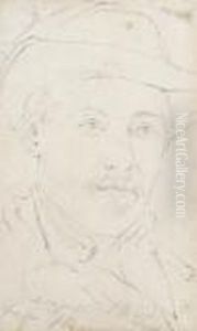 Head Study Of A Man by Antonio Mancini