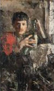 Giovane Con Bottiglia Di Vino