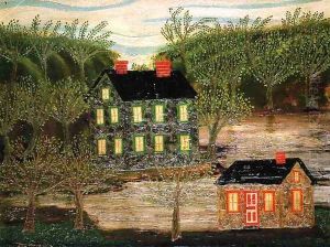 Houses by a Stream, Lambertville by Joseph Pickett