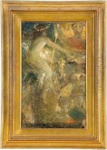Nudo Femminile Con Cero E Figure Sacre In Tondo