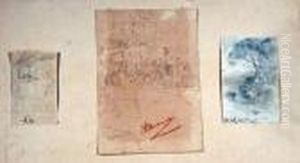 Tre Disegni Matita Su Carta Misure Varie