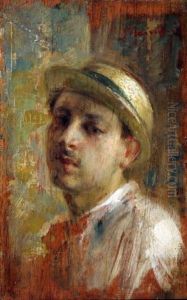 Uomo Con Cappello by Antonio Mancini