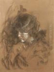 Volto Di Fanciulla by Antonio Mancini