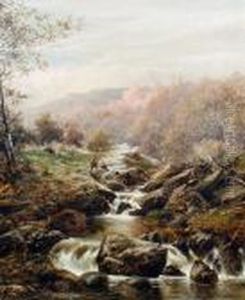 A Sunny Evening, Autumn Near Dolgelly, North Wales by William Henry Mander