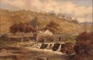 The Old Mill At Bedgaleat, North Wales by William Henry Mander