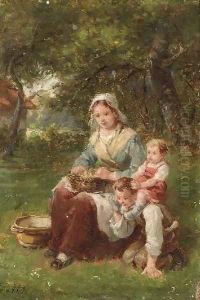 At play in the garden by Charles Petit