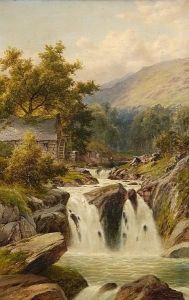 'ryaiadr Du, Tynygroes' And 'welsh Mountain Watermill' by William Henry Mander