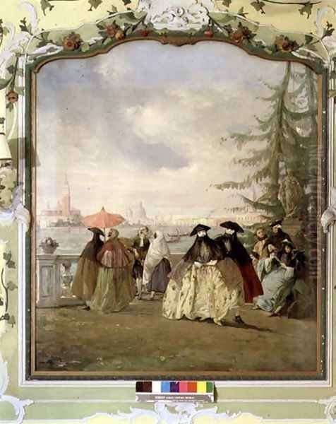 Masked Couple at the Giardini, Venice - view 1