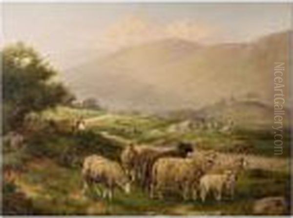 Sheep In A Welsh Landscape - view 1
