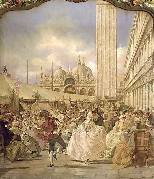 Masked Ball in St. Marks Square, Venice - view 1