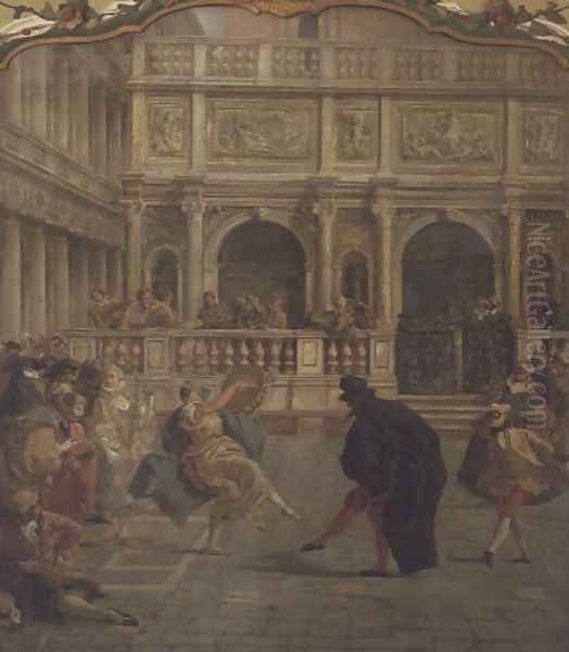 Masked Figures Dancing in front of the Loggetta - view 1
