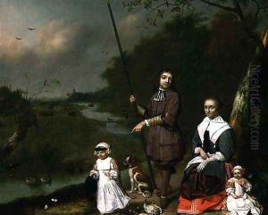 A Family Group by a River, 1668