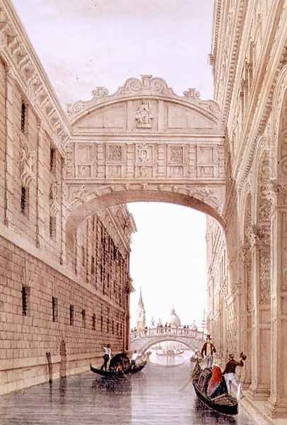The Bridge of Sighs, Venice, engraved by Lefevre - view 1