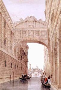 The Bridge of Sighs, Venice, engraved by Lefevre by Pividor, Giovanni