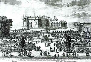The Chateau de Chantilly and the gardens designed by Andre le Notre 1613-1700 by Adam Perelle