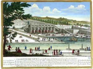 The Grotto and the Neptune Fountain, Vaux-le-Vicomte, from Vues des belles maisons de France, published 1680 by Adam Perelle