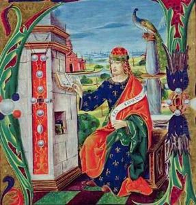 Historiated initial A depicting King Solomon, Lombardy School, c.1499-1511 by Alessandro Pampurino