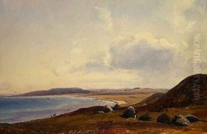 View towards Hesbjerg from the Hornbaek estate, 1857 by Vilhelm (Wilhelm) Peterson