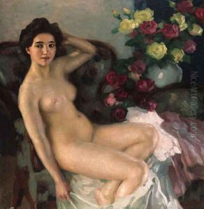 Im Atelier by Leo Putz