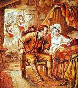 The Birth of Tom Thumb, illustration from Our Nurses Picture Book, engraved by Kronheim and Co., 1869
