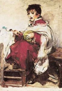Monaguillo Tocando la Zambomba, c.1893-1895 by Ignacio Pinazo Camarlench