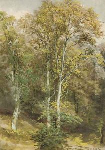 Two woodland scenes by Waller Hugh Paton