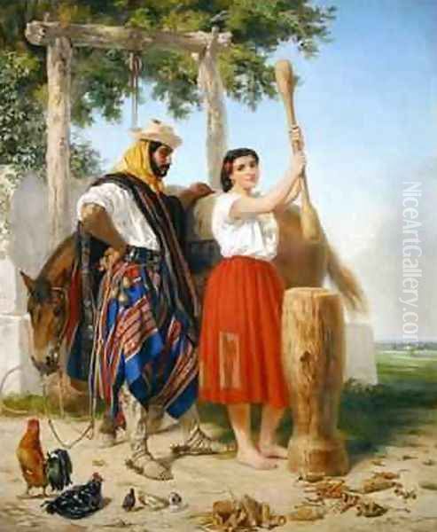 The pounding of the corn; Spanish American Scene - view 1