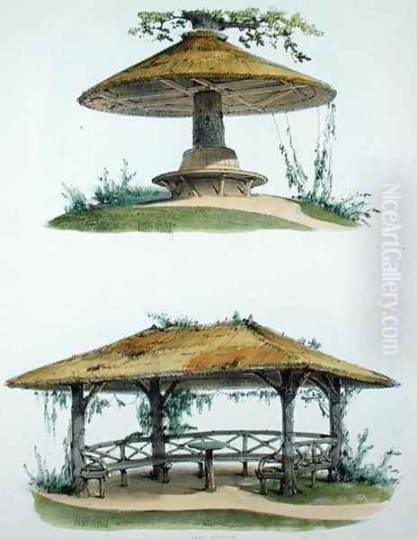 Rustic benches, from Habitations Champetres, published c.1855 - view 1