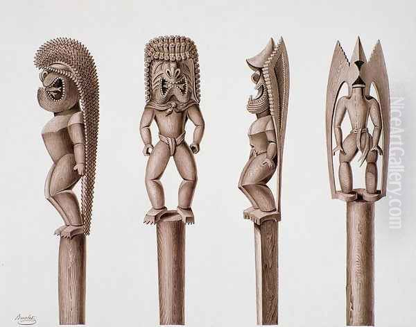Figures from the Sandwich Islands, c.1824 - view 1