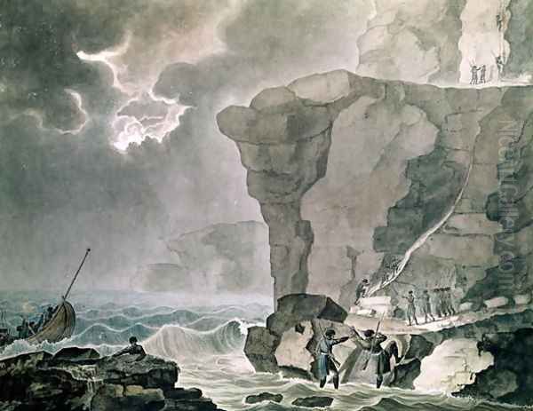 Landing of the Conspirators in the Cadoudal Affair at the Cliff of Biville near Dieppe, 16th January 1804 - view 1