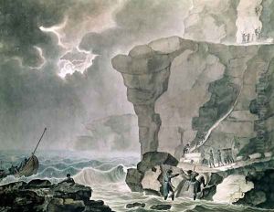 Landing of the Conspirators in the Cadoudal Affair at the Cliff of Biville near Dieppe, 16th January 1804 by Armand de Polignac