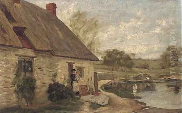 A cottage by a pond - view 1