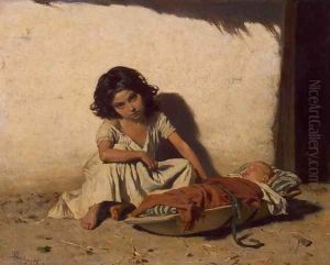 Gipsy Children by August Xaver Karl von Pettenkofen