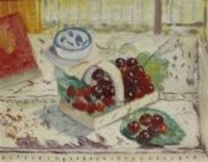 Fraises, Cerises Et Cendrier Bleu