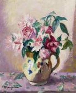 Roses Dans Un Pot Jaune by Henri Charles Manguin