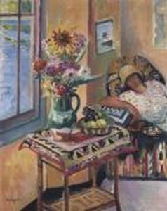 Interieur, Lucile Manguin (fille De L'artiste) by Henri Charles Manguin