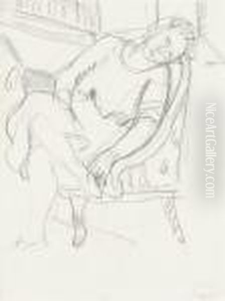 Femme Assise Dans Un Fauteuil - view 1