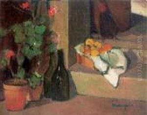 Fleurs Et Nature Morte Sur Les Marches, 1898 by Henri Charles Manguin
