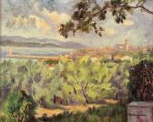 Saint-tropez Vu Du Jardin De L'hotel Latitude by Henri Charles Manguin