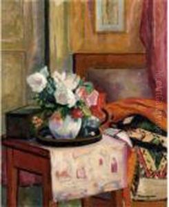 Roses Blanches Sur La Table by Henri Charles Manguin