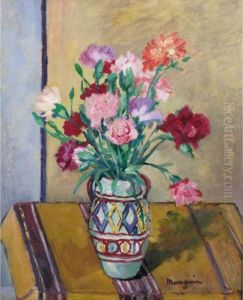 Vase D'?illets A La Nappe Jaune by Henri Charles Manguin