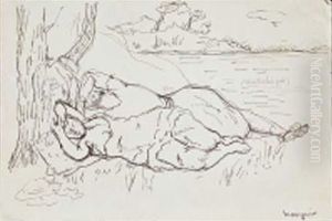 Etude Pour "dormeuses A L'oustalet", Ete-automne 1921 by Henri Charles Manguin