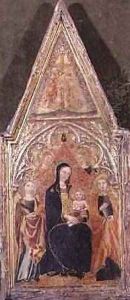 The Madonna and child with a Royal Female Martyr and Evangelist by Giovanni Fei Paolo di